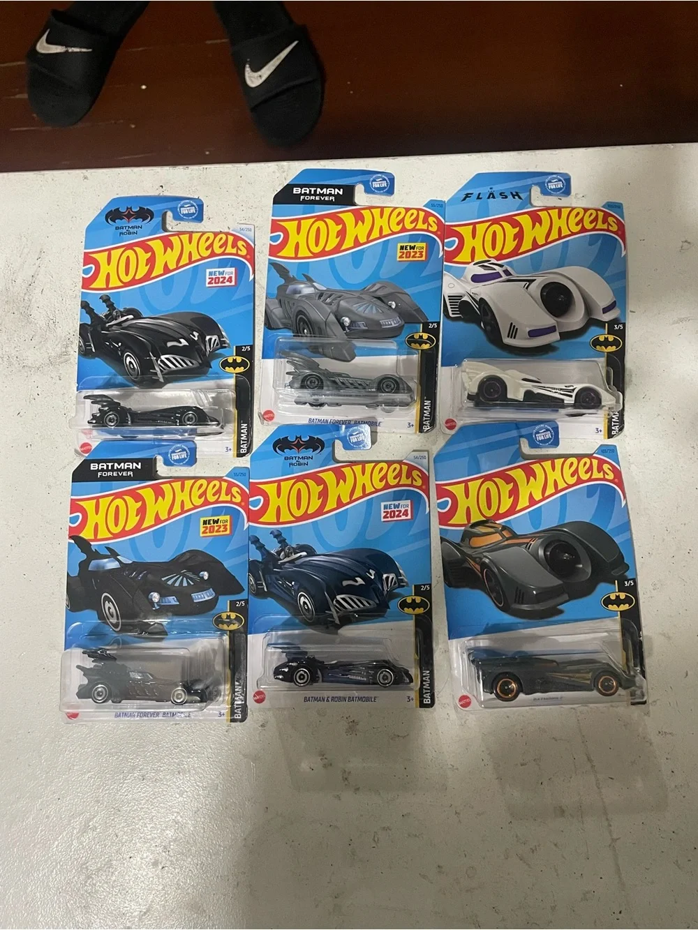 Hot Wheels Kids Vehicle Pack - Assorted Black and White Batmobile Cars